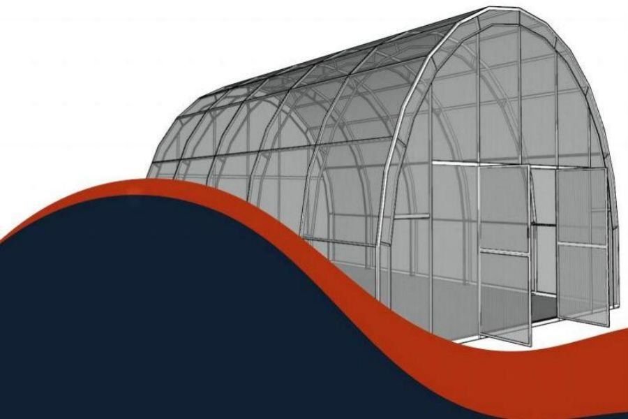 double arch polycarbonate greenhouse