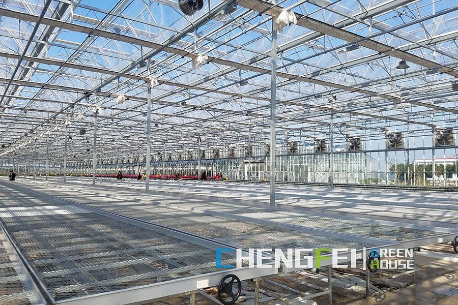 Greenhouse commercial rolling bench system