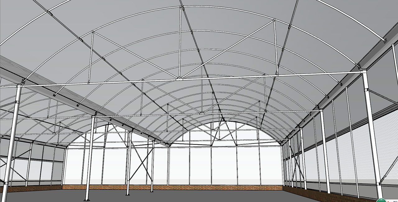 Multi-span-platic-film-greenhouse-structure